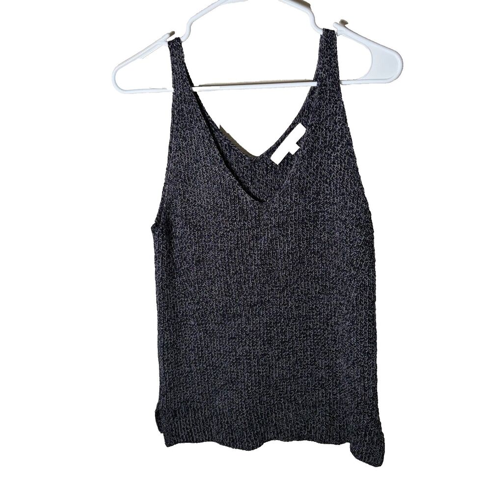Loft Sweater Tank Top Women's Small Navy Blue V-Neck Knit Pullover Chunky